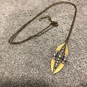 J. Crew Jeweled Gold Pendant Necklace